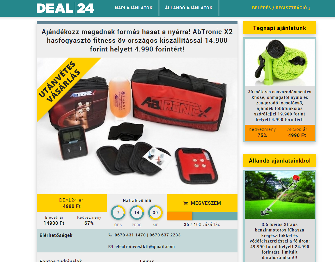 Deal24 - termék ajánlatokra specializálódott kuponoldal